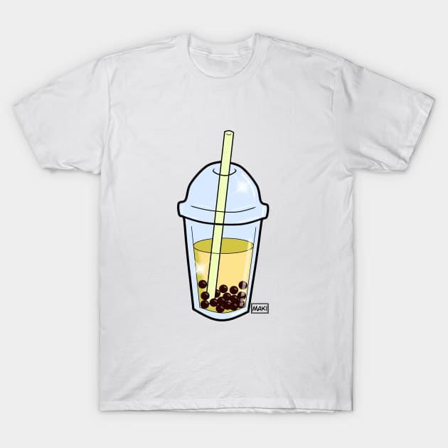 Yellow neon bubbletea T-Shirt by MakiArts